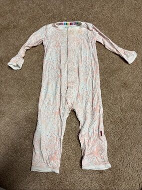 Magnetic Me Pink sea Print Footie One-Piece